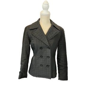 Express black coat with stitched pattern. 
Size: S